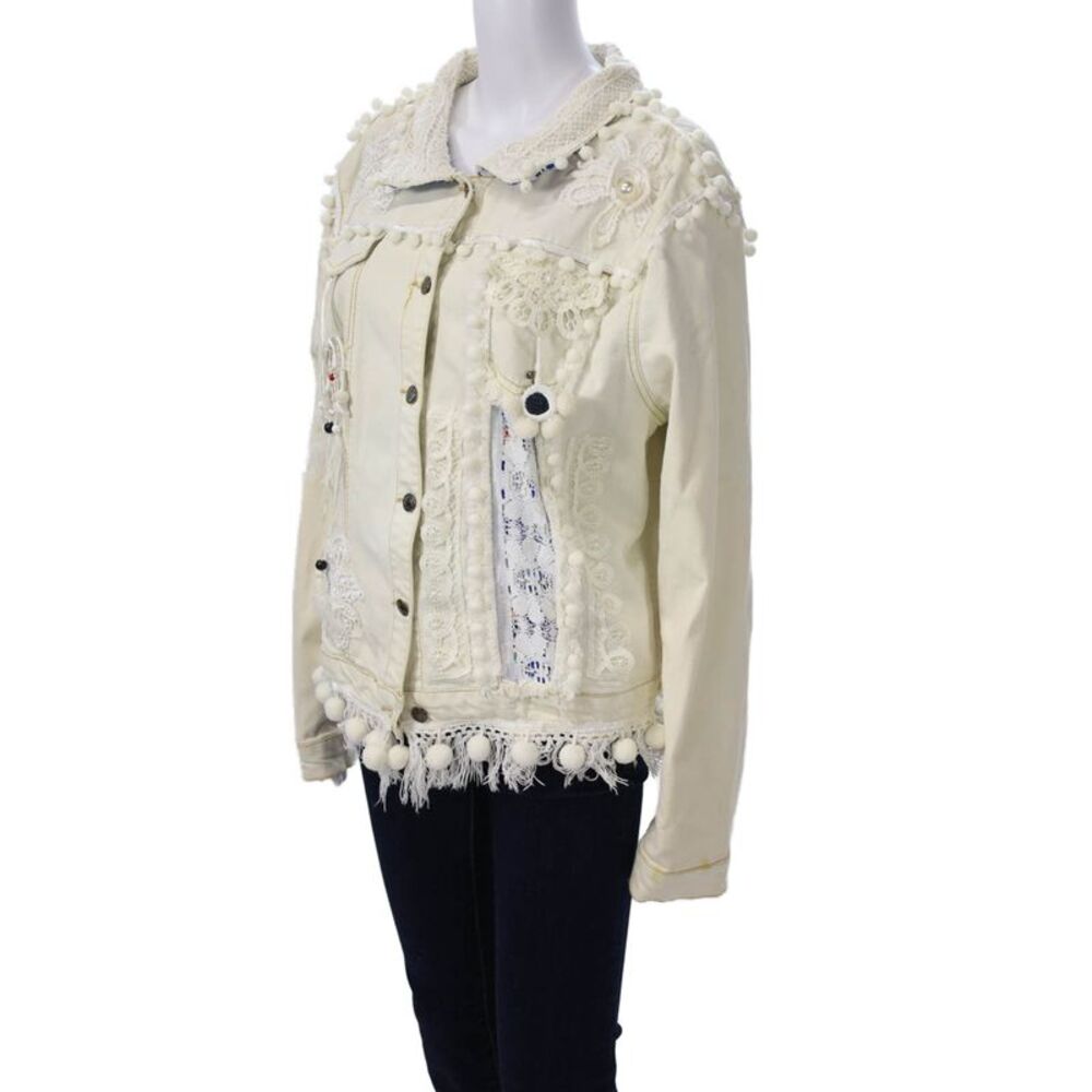 Antica Sartoria By Giacomo Cinque Womens Beige Cotton Button Jacket Size XL - Picture 2 of 5